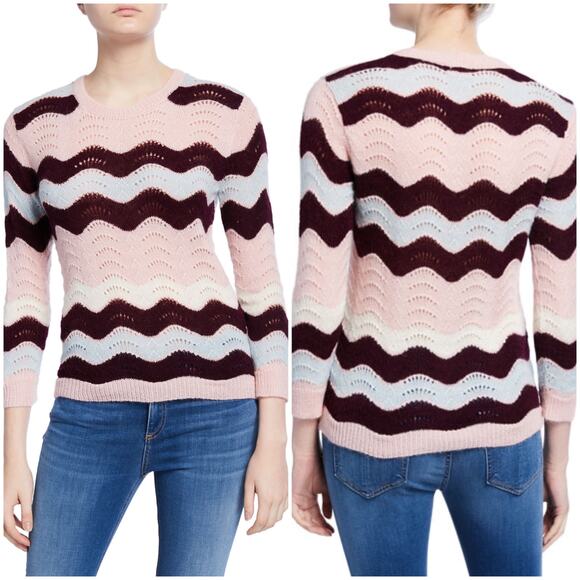 LoveShackFancy Ariella Chevron Stripe Sweater - Picture 2 of 11